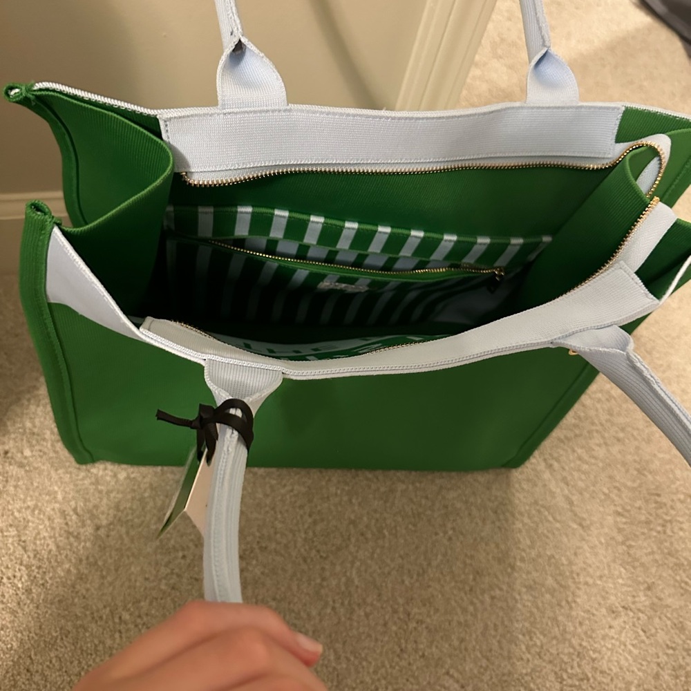 Kate Spade x Target - Colorblock Knit Tote Bag Green/Blue - NEW - Picture 7 of 16